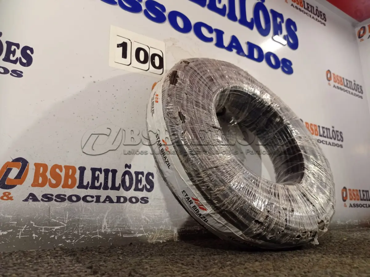 LOTE 100 - 01 ROLO DE CABO FLEXÍVEL 100M 1X10MM COR PRETA STAR BRAZIL COM SELO INMETRO. (NOVO). (NO ESTADO, NÃO SABEMOS SE FUNCIONA. LEILÃO NÃO TEM GARANTIA E NEM DEVOLUÇÃO).