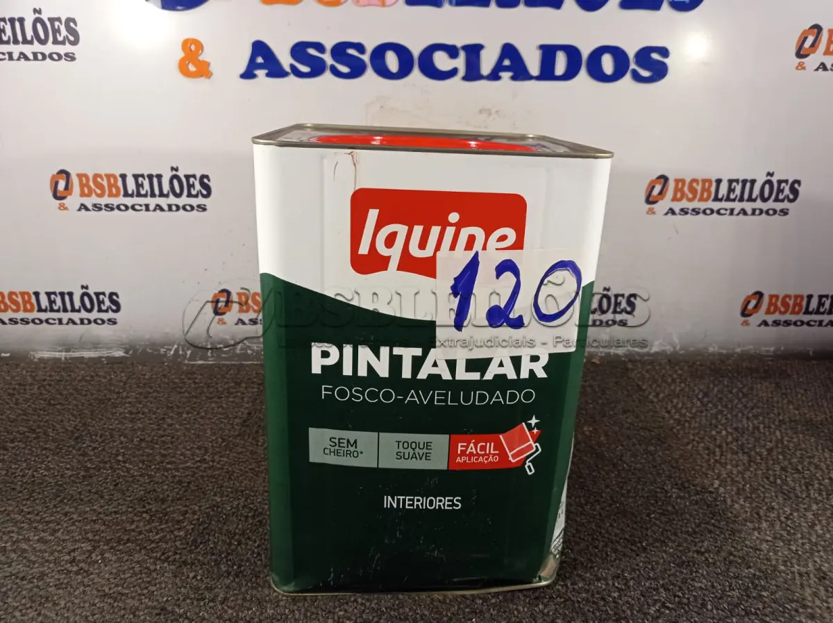 LOTE 120 - 01 LATA DE TINTA IQUINE 18L. (NO ESTADO, NÃO SABEMOS SE FUNCIONA. LEILÃO NÃO TEM GARANTIA E NEM DEVOLUÇÃO).