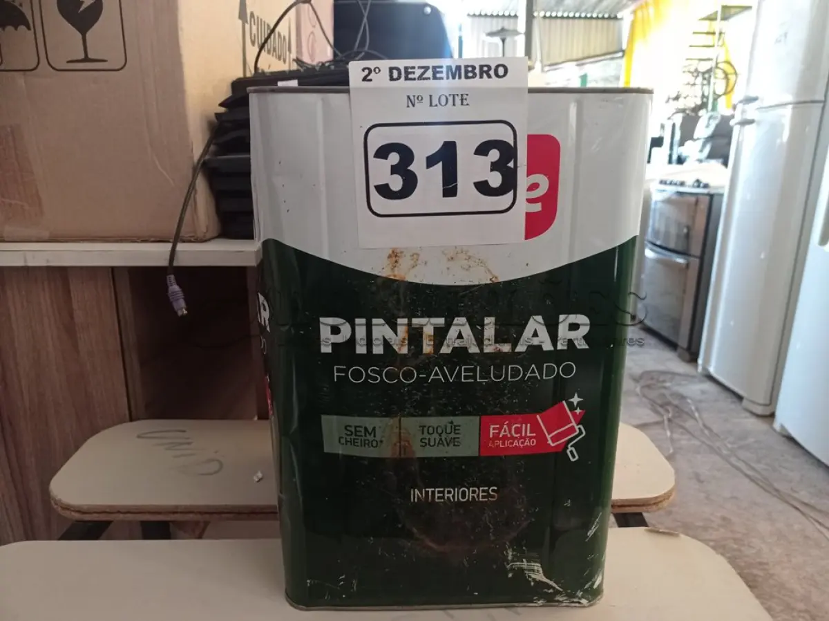 LOTE 313 - 01 LATA DE TINTA IQUINE PINTALAR INTERIORES 18L FOSCO AVELUDADO BRANCO NEVE. (NO ESTADO) ATENÇÃO! FAZER A VISITAÇÃO ANTES DE ARREMATAR, NÃO SABEMOS SE FUNCIONA. LEILÃO NÃO TEM GARANTIA E NEM DEVOLUÇÃO, SUJEITO A POSSÍVEIS AVARIAS VISÍVEIS/OCULTAS E/OU AUSÊNCIA DE COMPONENTES.