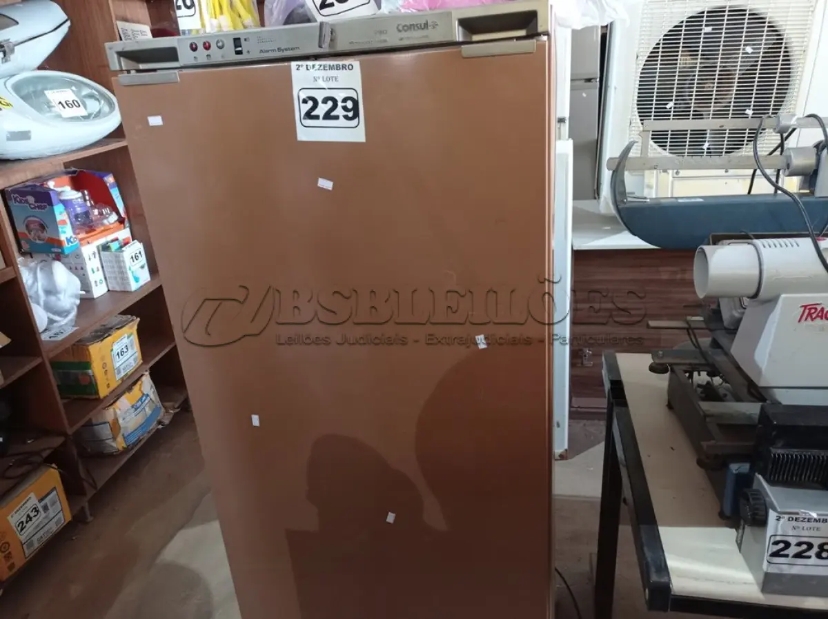 LOTE 229 - 01 FREEZER VERTICAL MARCA CÔNSUL. (NO ESTADO) ATENÇÃO! FAZER A VISITAÇÃO ANTES DE ARREMATAR, NÃO SABEMOS SE FUNCIONA. LEILÃO NÃO TEM GARANTIA E NEM DEVOLUÇÃO, SUJEITO A POSSÍVEIS AVARIAS VISÍVEIS/OCULTAS E/OU AUSÊNCIA DE COMPONENTES.