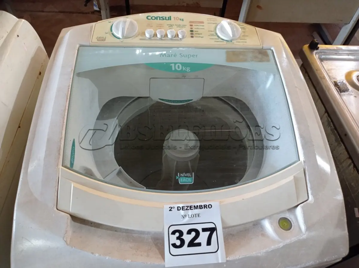 LOTE 327 - 01 MÁQUINA DE LAR ROUPAS MARCA CÔNSUL 10KG 220V. (NO ESTADO) ATENÇÃO! FAZER A VISITAÇÃO ANTES DE ARREMATAR, NÃO SABEMOS SE FUNCIONA. LEILÃO NÃO TEM GARANTIA E NEM DEVOLUÇÃO, SUJEITO A POSSÍVEIS AVARIAS VISÍVEIS/OCULTAS E/OU AUSÊNCIA DE COMPONENTES.