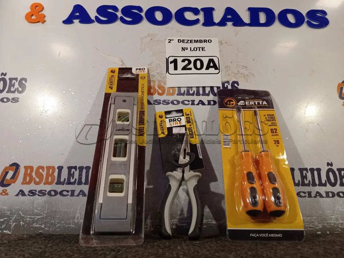 LOTE 120 - 01 ALICATE DE BICO 6”, 01 KIT DE CHAVE FENDA/PHILIPS 02 PEÇAS E 01 NÍVEL DE MÃO. (NO ESTADO) ATENÇÃO! FAZER A VISITAÇÃO ANTES DE ARREMATAR, NÃO SABEMOS SE FUNCIONA. LEILÃO NÃO TEM GARANTIA E NEM DEVOLUÇÃO, SUJEITO A POSSÍVEIS AVARIAS VISÍVEIS/OCULTAS E/OU AUSÊNCIA DE COMPONENTES.