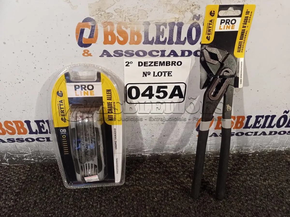 LOTE 045 - 01 KIT DE CHAVE ALLEN E 01 ALICATE BOMBA D’AGUA 10”. (NO ESTADO) ATENÇÃO! FAZER A VISITAÇÃO ANTES DE ARREMATAR, NÃO SABEMOS SE FUNCIONA. LEILÃO NÃO TEM GARANTIA E NEM DEVOLUÇÃO, SUJEITO A POSSÍVEIS AVARIAS VISÍVEIS/OCULTAS E/OU AUSÊNCIA DE COMPONENTES.