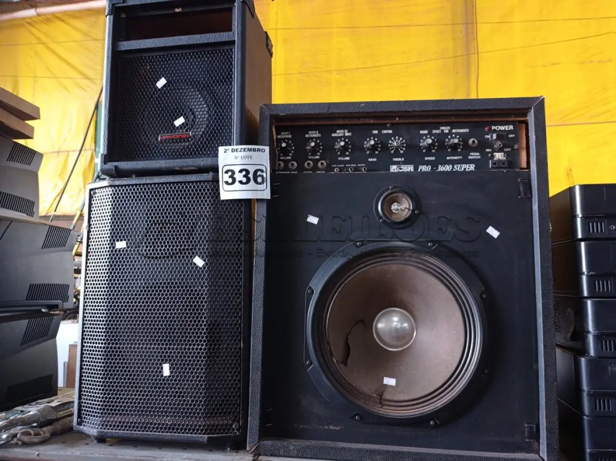 LOTE 336 - 03 CAIXAS DE SOM MARCAS E MODELOS DIVERSOS. (NO ESTADO) ATENÇÃO! FAZER A VISITAÇÃO ANTES DE ARREMATAR, NÃO SABEMOS SE FUNCIONA. LEILÃO NÃO TEM GARANTIA E NEM DEVOLUÇÃO, SUJEITO A POSSÍVEIS AVARIAS VISÍVEIS/OCULTAS E/OU AUSÊNCIA DE COMPONENTES.