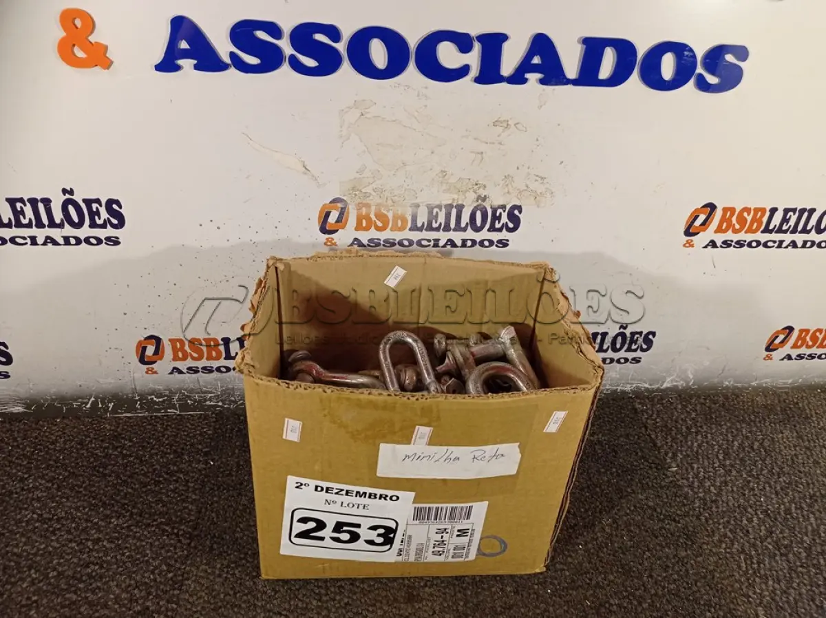 LOTE 253 - 01 LOTE COM VÁRIAS MANILHAS RETA PARA CABO DE AÇO. (NO ESTADO) ATENÇÃO! FAZER A VISITAÇÃO ANTES DE ARREMATAR, NÃO SABEMOS SE FUNCIONA. LEILÃO NÃO TEM GARANTIA E NEM DEVOLUÇÃO, SUJEITO A POSSÍVEIS AVARIAS VISÍVEIS/OCULTAS E/OU AUSÊNCIA DE COMPONENTES.