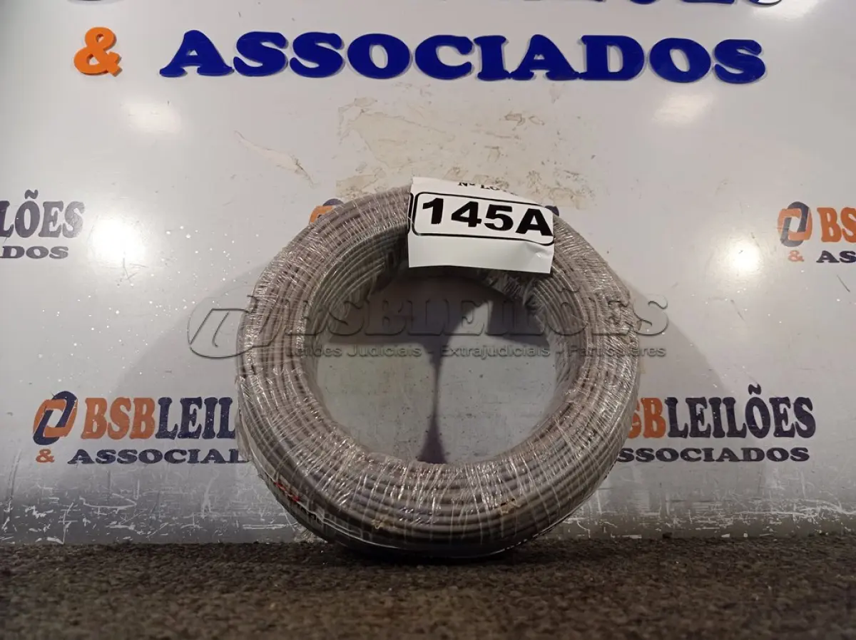 LOTE 145 - 01 ROLO DE CABO FLEXÍVEL 100M 1X4MM NA COR CINZA (NOVO). (NO ESTADO) ATENÇÃO! FAZER A VISITAÇÃO ANTES DE ARREMATAR, NÃO SABEMOS SE FUNCIONA. LEILÃO NÃO TEM GARANTIA E NEM DEVOLUÇÃO, SUJEITO A POSSÍVEIS AVARIAS VISÍVEIS/OCULTAS E/OU AUSÊNCIA DE COMPONENTES.