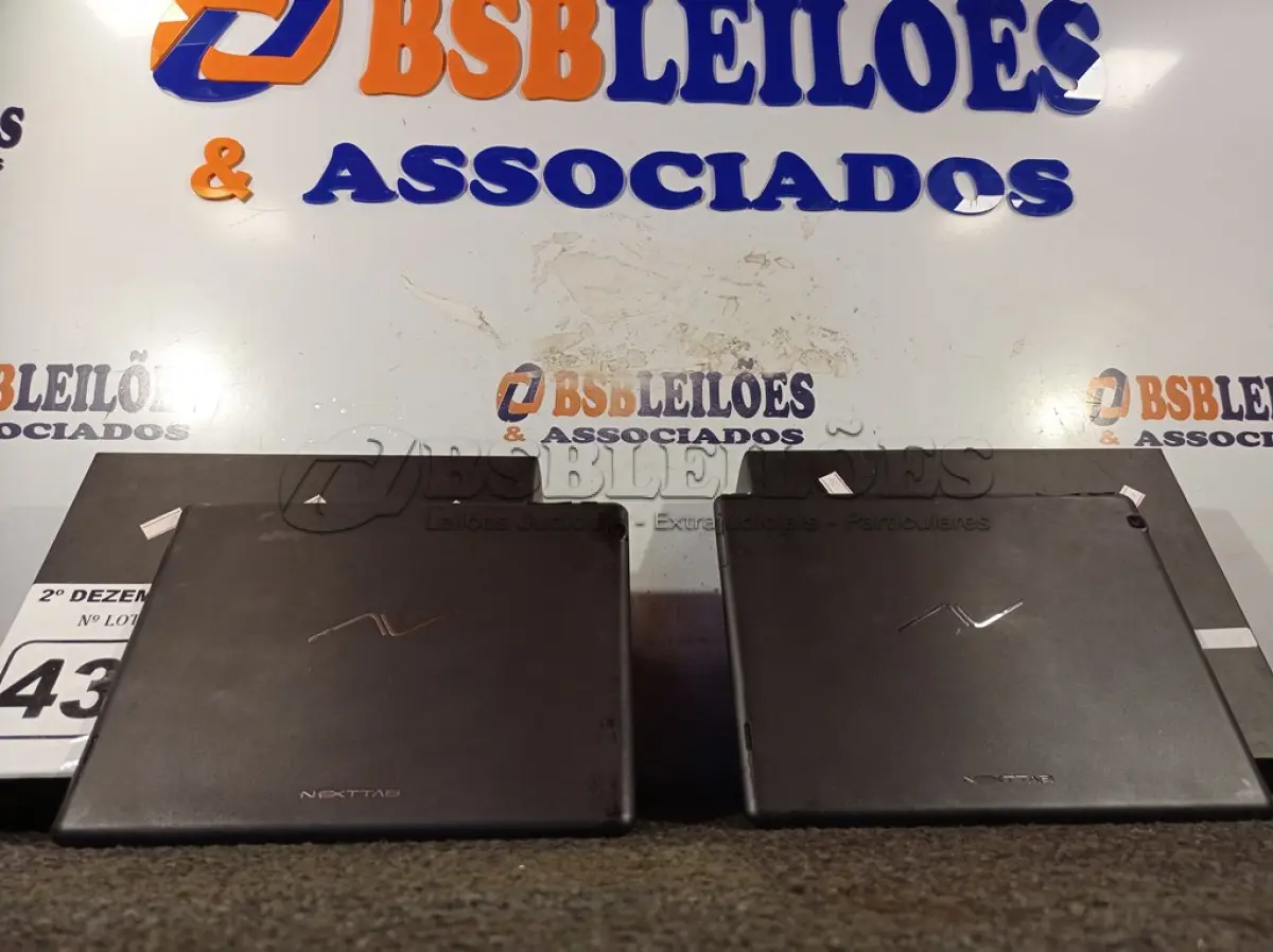 LOTE 431 - 02 TABLET NEXTTAB. (NO ESTADO) ATENÇÃO! FAZER A VISITAÇÃO ANTES DE ARREMATAR, NÃO SABEMOS SE FUNCIONA. LEILÃO NÃO TEM GARANTIA E NEM DEVOLUÇÃO, SUJEITO A POSSÍVEIS AVARIAS VISÍVEIS/OCULTAS E/OU AUSÊNCIA DE COMPONENTES.
