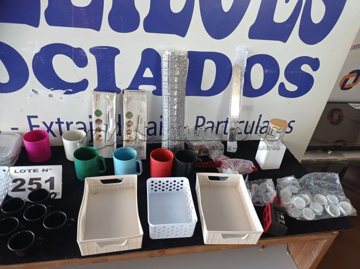 LOTE 251 - 56 – UTENSÍLIOS PARA COZINHA DIVERSOS (APROXIMADAMENTE)(NO ESTADO, NÃO SABEMOS SE FUNCIONA. LEILÃO NÃO TEM GARANTIA E NEM DEVOLUÇÃO, SUJEITO A POSSÍVEIS AVARIAS VISÍVEIS/OCULTAS E/OU AUSÊNCIA DE COMPONENTES)
