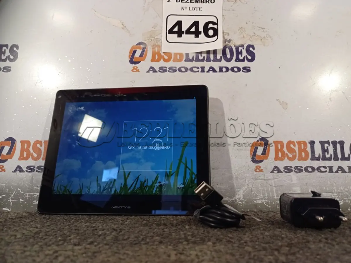 LOTE 446 - 01 TABLET NEXTTAB. (NO ESTADO) ATENÇÃO! FAZER A VISITAÇÃO ANTES DE ARREMATAR, NÃO SABEMOS SE FUNCIONA. LEILÃO NÃO TEM GARANTIA E NEM DEVOLUÇÃO, SUJEITO A POSSÍVEIS AVARIAS VISÍVEIS/OCULTAS E/OU AUSÊNCIA DE COMPONENTES.