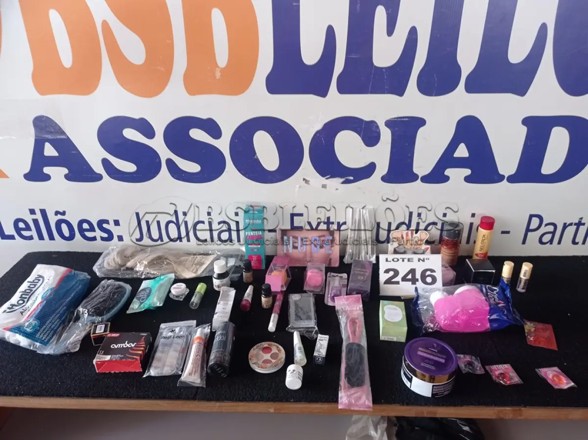 LOTE 246 - 40 – ITENS DE COSMÉTICOS DIVERSOS (APROXIMADAMENTE) (NO ESTADO, NÃO SABEMOS SE FUNCIONA. LEILÃO NÃO TEM GARANTIA E NEM DEVOLUÇÃO, SUJEITO A POSSÍVEIS AVARIAS VISÍVEIS/OCULTAS E/OU AUSÊNCIA DE COMPONENTES)