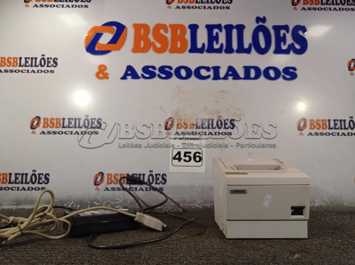 LOTE 456 - 01 IMPRESSORA DE CUPOM NÃO FISCAL MARCA EPSON COM FONTE. (NO ESTADO) ATENÇÃO! FAZER A VISITAÇÃO ANTES DE ARREMATAR, NÃO SABEMOS SE FUNCIONA. LEILÃO NÃO TEM GARANTIA E NEM DEVOLUÇÃO, SUJEITO A POSSÍVEIS AVARIAS VISÍVEIS/OCULTAS E/OU AUSÊNCIA DE COMPONENTES.
