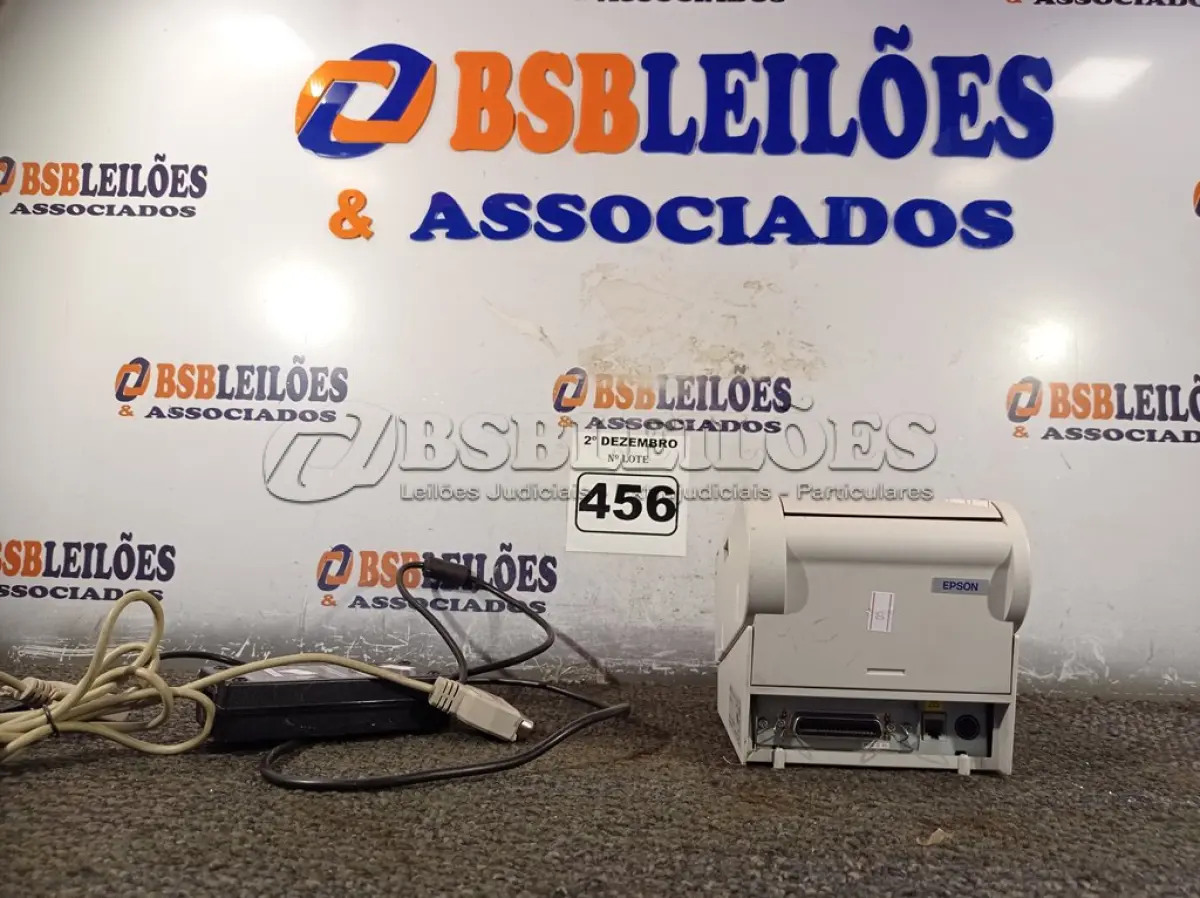 LOTE 456 - 01 IMPRESSORA DE CUPOM NÃO FISCAL MARCA EPSON COM FONTE. (NO ESTADO) ATENÇÃO! FAZER A VISITAÇÃO ANTES DE ARREMATAR, NÃO SABEMOS SE FUNCIONA. LEILÃO NÃO TEM GARANTIA E NEM DEVOLUÇÃO, SUJEITO A POSSÍVEIS AVARIAS VISÍVEIS/OCULTAS E/OU AUSÊNCIA DE COMPONENTES.