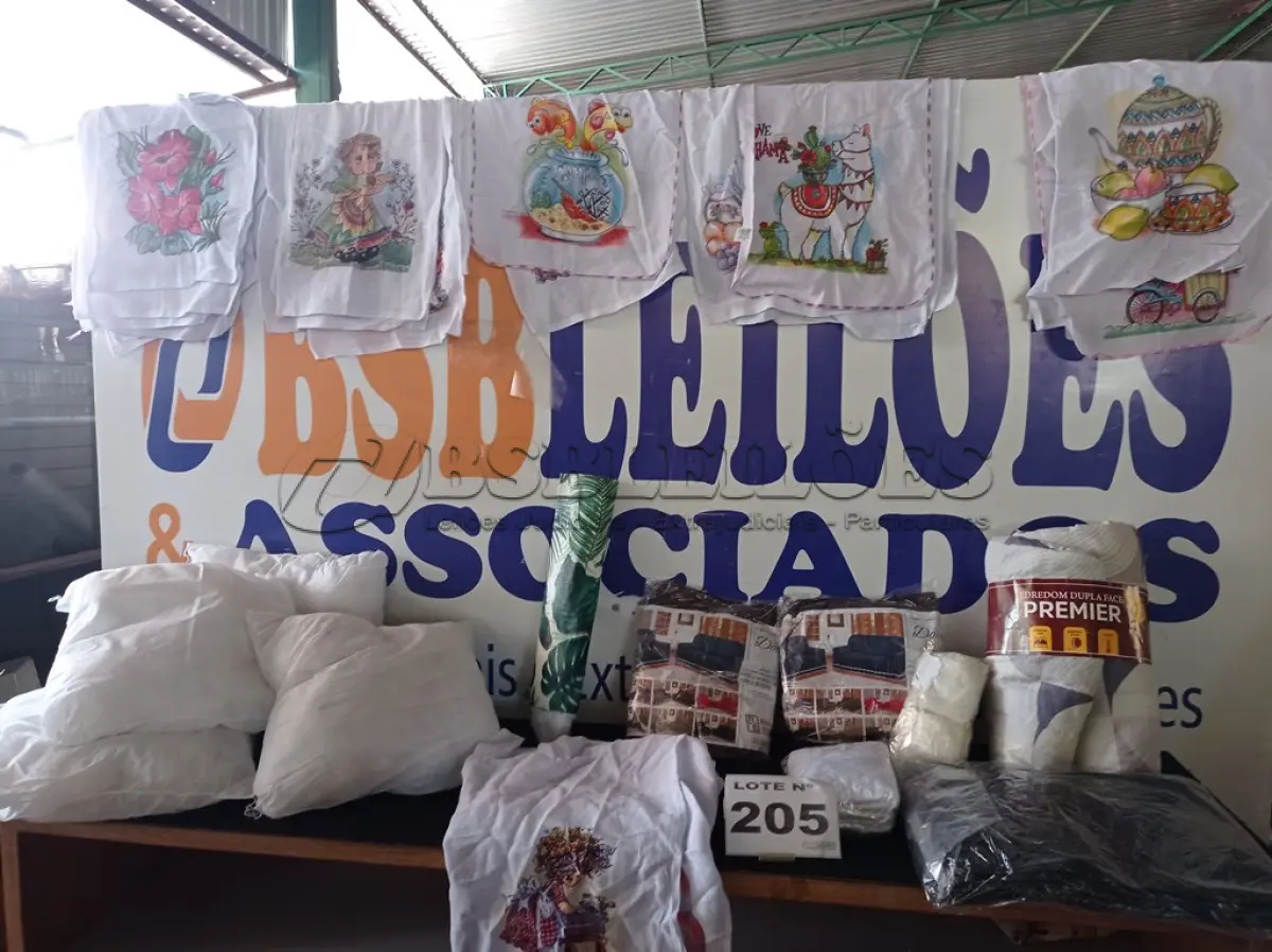 LOTE 205 - 50- PEÇAS DE ENXOVAL DE CASA (APROXIMADAMENTE) (NO ESTADO, NÃO SABEMOS SE FUNCIONA. LEILÃO NÃO TEM GARANTIA E NEM DEVOLUÇÃO, SUJEITO A POSSÍVEIS AVARIAS VISÍVEIS/OCULTAS E/OU AUSÊNCIA DE COMPONENTES)