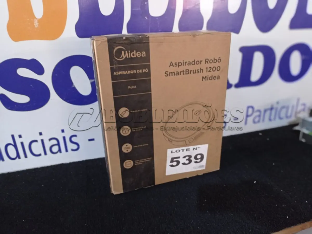 LOTE 539 - 01 - ASPIRADOR ROBÔ SMARTBRUSH 1200 MIDEA BRANCO (NO ESTADO, NÃO SABEMOS SE FUNCIONA. LEILÃO NÃO TEM GARANTIA E NEM DEVOLUÇÃO, SUJEITO A POSSÍVEIS AVARIAS VISÍVEIS/OCULTAS E/OU AUSÊNCIA DE COMPONENTES)