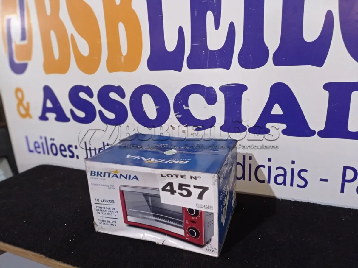 LOTE 457 - 01 - FORNO ELÉTRICO, BFE10V, 10L, VERMELHO BRITÂNIA (NO ESTADO, NÃO SABEMOS SE FUNCIONA. LEILÃO NÃO TEM GARANTIA E NEM DEVOLUÇÃO, SUJEITO A POSSÍVEIS AVARIAS VISÍVEIS/OCULTAS E/OU AUSÊNCIA DE COMPONENTES)