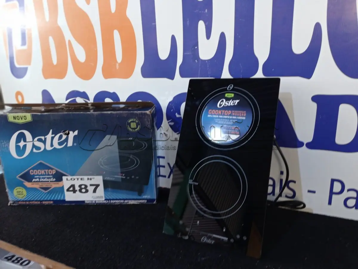 LOTE 487 - 01 - COOKTOP POR INDUÇÃO 2 BOCAS OSTER TOUCH SCREEN 2 EM 1 - 220VOLTS (NO ESTADO, NÃO SABEMOS SE FUNCIONA. LEILÃO NÃO TEM GARANTIA E NEM DEVOLUÇÃO, SUJEITO A POSSÍVEIS AVARIAS VISÍVEIS/OCULTAS E/OU AUSÊNCIA DE COMPONENTES)