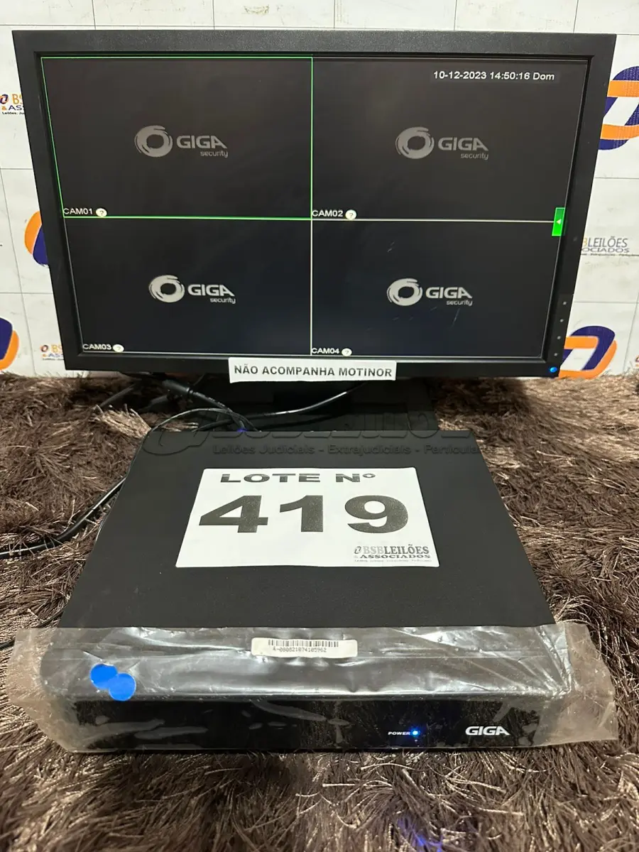 LOTE 419 - 01 - DVR HVR 04 CANAIS GIGA SECURITY 5MP SERIE ORION (NO ESTADO, NÃO SABEMOS SE FUNCIONA. LEILÃO NÃO TEM GARANTIA E NEM DEVOLUÇÃO, SUJEITO A POSSÍVEIS AVARIAS VISÍVEIS/OCULTAS E/OU AUSÊNCIA DE COMPONENTES)