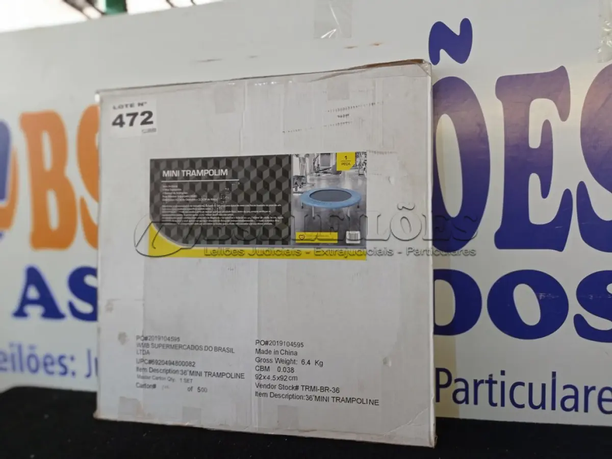 LOTE 472 - 01 - TRAMPOLIM/MINI CAMA ELÁSTICA (NO ESTADO, NÃO SABEMOS SE FUNCIONA. LEILÃO NÃO TEM GARANTIA E NEM DEVOLUÇÃO, SUJEITO A POSSÍVEIS AVARIAS VISÍVEIS/OCULTAS E/OU AUSÊNCIA DE COMPONENTES)