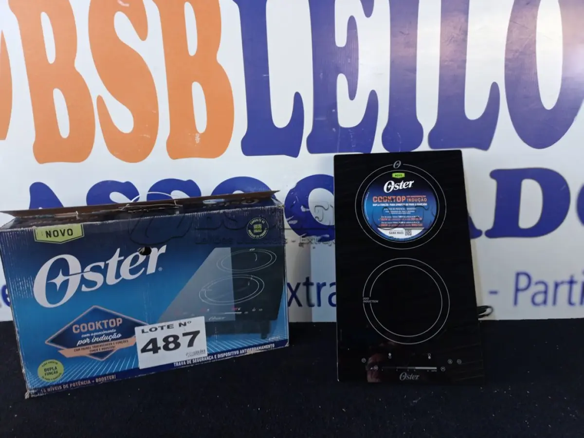 LOTE 487 - 01 - COOKTOP POR INDUÇÃO 2 BOCAS OSTER TOUCH SCREEN 2 EM 1 - 220VOLTS (NO ESTADO, NÃO SABEMOS SE FUNCIONA. LEILÃO NÃO TEM GARANTIA E NEM DEVOLUÇÃO, SUJEITO A POSSÍVEIS AVARIAS VISÍVEIS/OCULTAS E/OU AUSÊNCIA DE COMPONENTES)