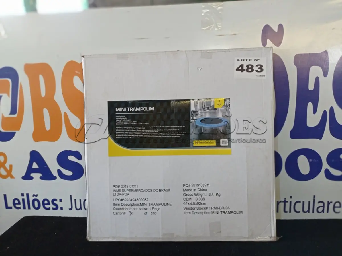 LOTE 483 - 01 - TRAMPOLIM/MINI CAMA ELÁSTICA (NO ESTADO, NÃO SABEMOS SE FUNCIONA. LEILÃO NÃO TEM GARANTIA E NEM DEVOLUÇÃO, SUJEITO A POSSÍVEIS AVARIAS VISÍVEIS/OCULTAS E/OU AUSÊNCIA DE COMPONENTES)