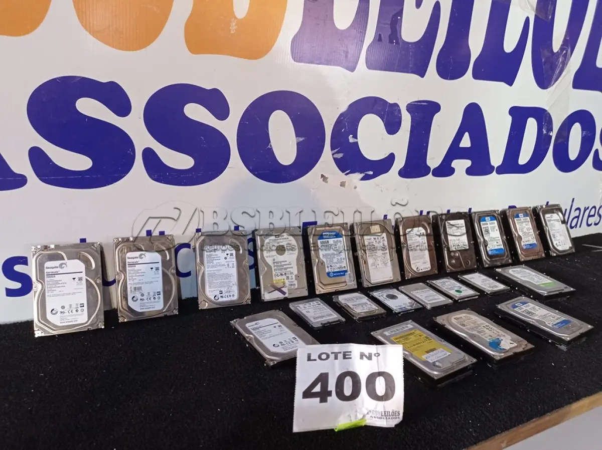 LOTE 400 - 22 – HDS DIVERSOS (NO ESTADO, NÃO SABEMOS SE FUNCIONA. LEILÃO NÃO TEM GARANTIA E NEM DEVOLUÇÃO, SUJEITO A POSSÍVEIS AVARIAS VISÍVEIS/OCULTAS E/OU AUSÊNCIA DE COMPONENTES)