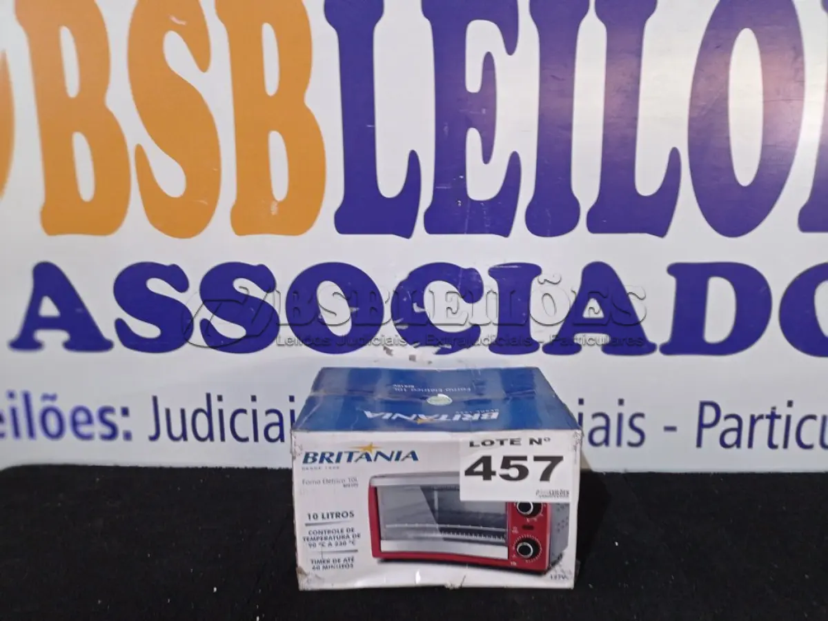 LOTE 457 - 01 - FORNO ELÉTRICO, BFE10V, 10L, VERMELHO BRITÂNIA (NO ESTADO, NÃO SABEMOS SE FUNCIONA. LEILÃO NÃO TEM GARANTIA E NEM DEVOLUÇÃO, SUJEITO A POSSÍVEIS AVARIAS VISÍVEIS/OCULTAS E/OU AUSÊNCIA DE COMPONENTES)