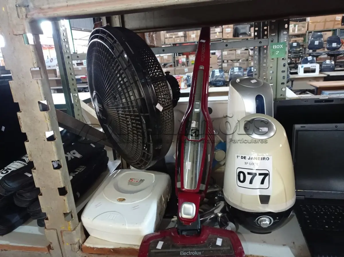 LOTE 077 - 01 CUBA LAVATÓRIO, 02 UMIDIFICADORES, 01 CAIXA SIFONADA, 03 TORNEIRAS, 01 VENTILADOR E 01 CENTRAL DE ALARME MARCAS E MODELOS DIVERSOS. (NO ESTADO) ATENÇÃO! FAZER A VISITAÇÃO ANTES DE ARREMATAR, NÃO SABEMOS SE FUNCIONA. LEILÃO NÃO TEM GARANTIA E NEM DEVOLUÇÃO, SUJEITO A POSSÍVEIS AVARIAS VISÍVEIS/OCULTAS E/OU AUSÊNCIA DE COMPONENTES.