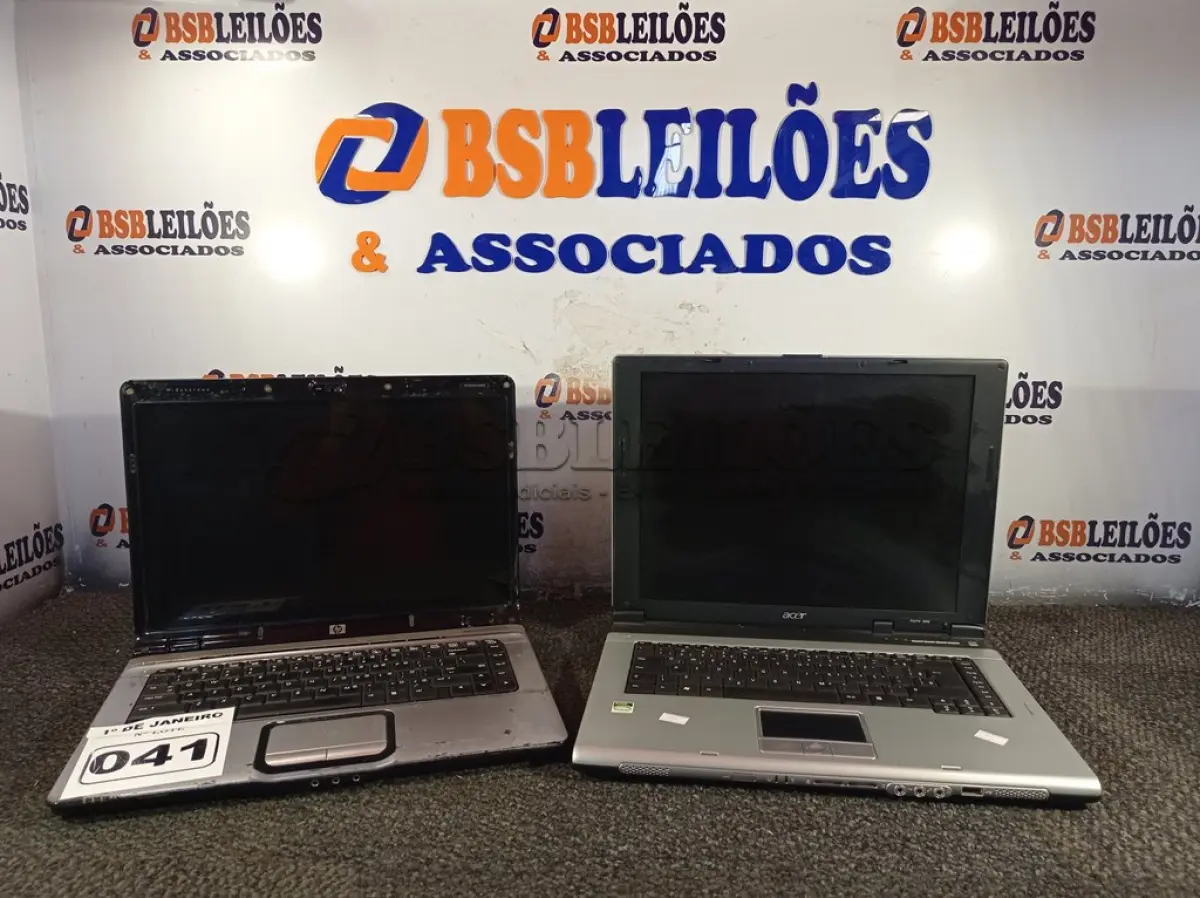 LOTE 041 - 02 NOTEBOOK’S MARCAS E MODELOS DIVERSOS. (NO ESTADO) ATENÇÃO! FAZER A VISITAÇÃO ANTES DE ARREMATAR, NÃO SABEMOS SE FUNCIONA. LEILÃO NÃO TEM GARANTIA E NEM DEVOLUÇÃO, SUJEITO A POSSÍVEIS AVARIAS VISÍVEIS/OCULTAS E/OU AUSÊNCIA DE COMPONENTES.