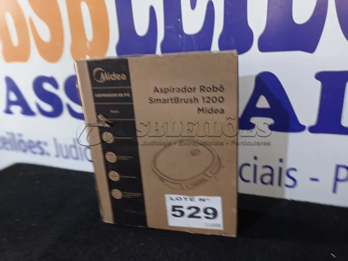 LOTE 529 - 01 - ASPIRADOR ROBÔ SMARTBRUSH 1200 MIDEA BRANCO (NO ESTADO, NÃO SABEMOS SE FUNCIONA. LEILÃO NÃO TEM GARANTIA E NEM DEVOLUÇÃO, SUJEITO A POSSÍVEIS AVARIAS VISÍVEIS/OCULTAS E/OU AUSÊNCIA DE COMPONENTES)