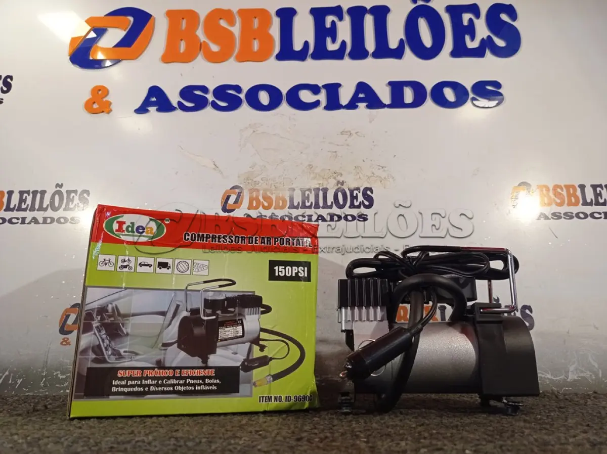 LOTE 023 - 01 COMPRESSOR DE AR PORTÁTIL 12V 150PSI. (NO ESTADO) ATENÇÃO! FAZER A VISITAÇÃO ANTES DE ARREMATAR, NÃO SABEMOS SE FUNCIONA. LEILÃO NÃO TEM GARANTIA E NEM DEVOLUÇÃO, SUJEITO A POSSÍVEIS AVARIAS VISÍVEIS/OCULTAS E/OU AUSÊNCIA DE COMPONENTES.