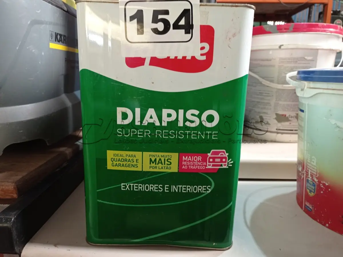 LOTE 154 - 01 LATA DE TINTA IQUINE DIAPISO SUPER RESISTENTE 18L NA COR VERMELHA. (NO ESTADO) ATENÇÃO! FAZER A VISITAÇÃO ANTES DE ARREMATAR, NÃO SABEMOS SE FUNCIONA. LEILÃO NÃO TEM GARANTIA E NEM DEVOLUÇÃO, SUJEITO A POSSÍVEIS AVARIAS VISÍVEIS/OCULTAS E/OU AUSÊNCIA DE COMPONENTES.