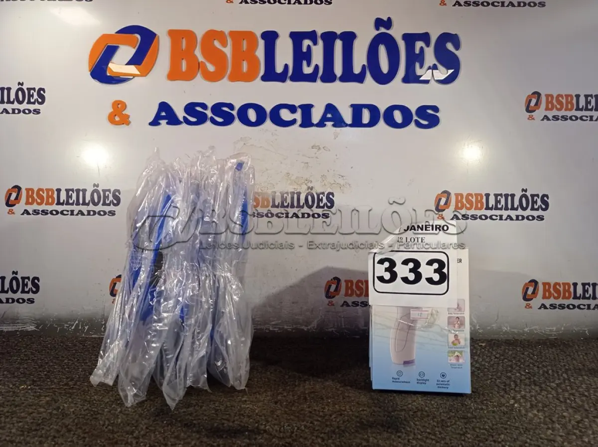 LOTE 333 - 10 MASCARAS DE PROTEÇÃO E 04 TERMÔMETROS INFRAVERMELHO. (NO ESTADO) ATENÇÃO! FAZER A VISITAÇÃO ANTES DE ARREMATAR, NÃO SABEMOS SE FUNCIONA. LEILÃO NÃO TEM GARANTIA E NEM DEVOLUÇÃO, SUJEITO A POSSÍVEIS AVARIAS VISÍVEIS/OCULTAS E/OU AUSÊNCIA DE COMPONENTES.