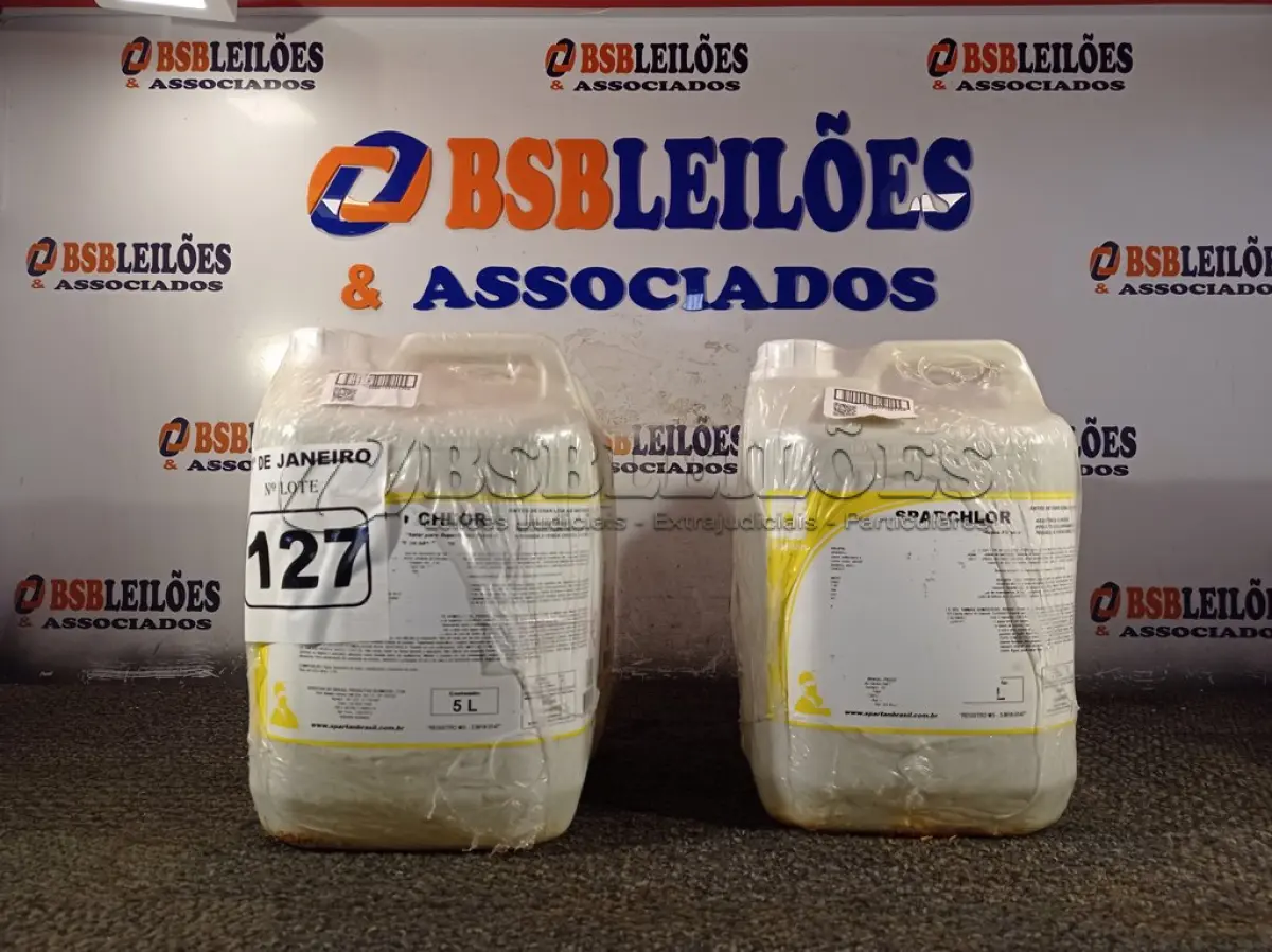 LOTE 127 - 20 LITROS DE DESINFETANTE HOSPITALAR PARA SUPERFÍCIES FIXAS E ARTIGOS NÃO CRÍTICOS. (NO ESTADO) ATENÇÃO! FAZER A VISITAÇÃO ANTES DE ARREMATAR, NÃO SABEMOS SE FUNCIONA. LEILÃO NÃO TEM GARANTIA E NEM DEVOLUÇÃO, SUJEITO A POSSÍVEIS AVARIAS VISÍVEIS/OCULTAS E/OU AUSÊNCIA DE COMPONENTES.