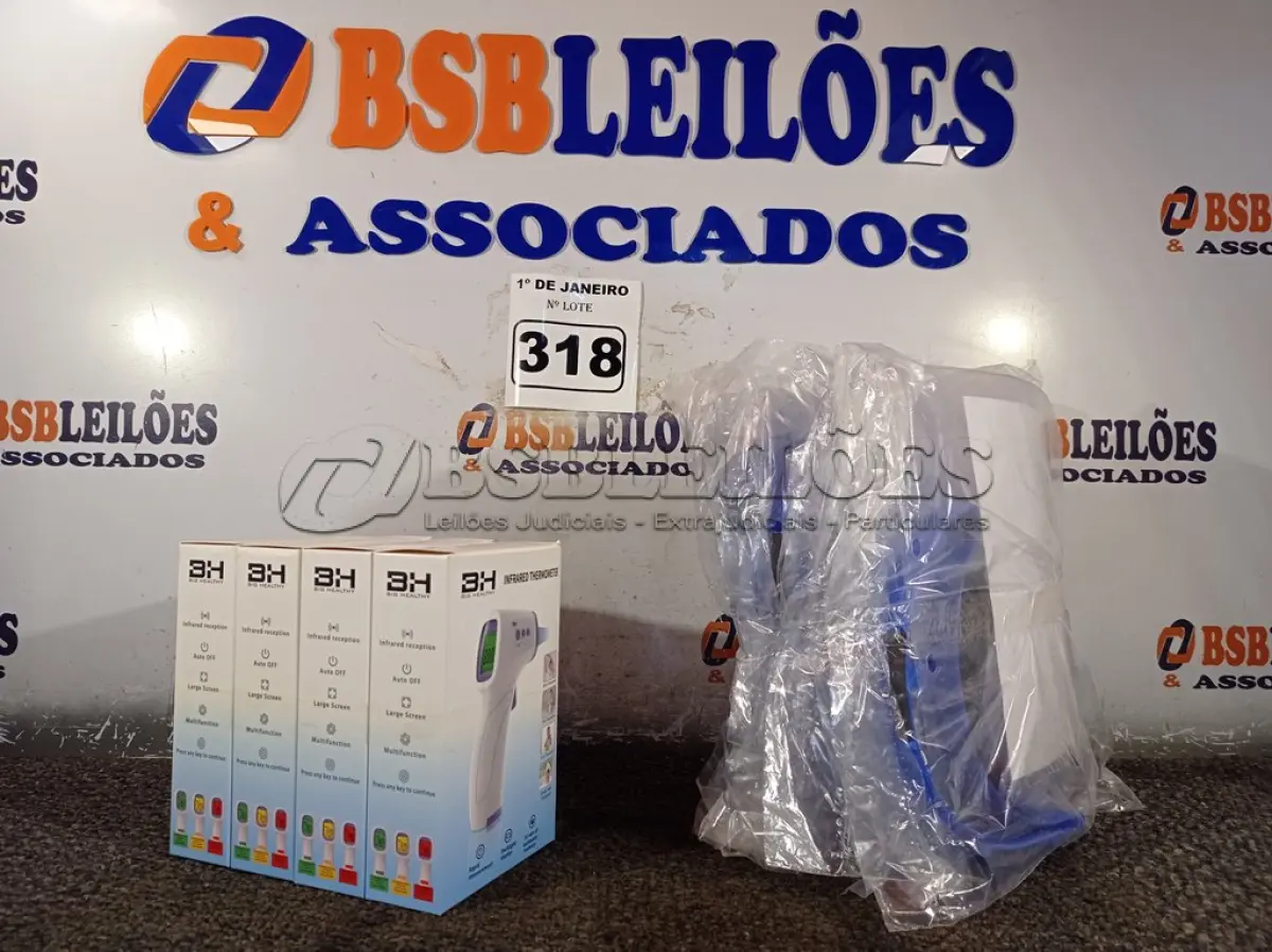 LOTE 318 - 10 MASCARAS DE PROTEÇÃO E 04 TERMÔMETROS INFRAVERMELHO. (NO ESTADO) ATENÇÃO! FAZER A VISITAÇÃO ANTES DE ARREMATAR, NÃO SABEMOS SE FUNCIONA. LEILÃO NÃO TEM GARANTIA E NEM DEVOLUÇÃO, SUJEITO A POSSÍVEIS AVARIAS VISÍVEIS/OCULTAS E/OU AUSÊNCIA DE COMPONENTES.