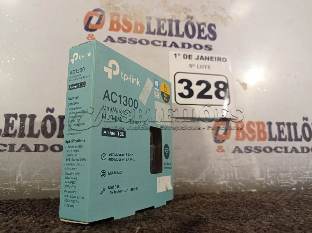 LOTE 328 - 01 ADAPTADOR WIRELESS TPLINK. (NO ESTADO) ATENÇÃO! FAZER A VISITAÇÃO ANTES DE ARREMATAR, NÃO SABEMOS SE FUNCIONA. LEILÃO NÃO TEM GARANTIA E NEM DEVOLUÇÃO, SUJEITO A POSSÍVEIS AVARIAS VISÍVEIS/OCULTAS E/OU AUSÊNCIA DE COMPONENTES.