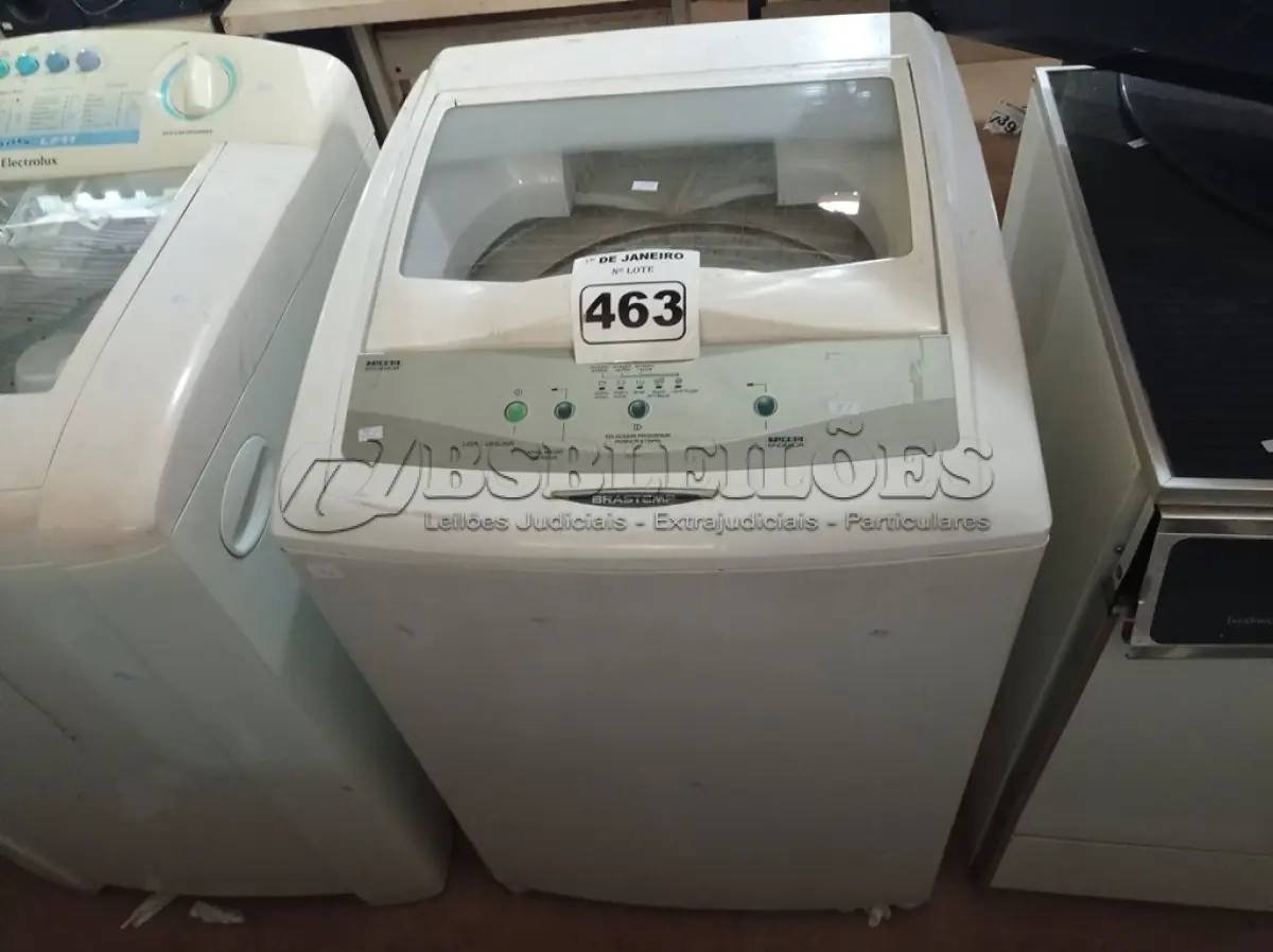 LOTE 463 - 01 MAQUINA DE LAVAR MARCA BRASTEMP 220V. (NO ESTADO) ATENÇÃO! FAZER A VISITAÇÃO ANTES DE ARREMATAR, NÃO SABEMOS SE FUNCIONA. LEILÃO NÃO TEM GARANTIA E NEM DEVOLUÇÃO, SUJEITO A POSSÍVEIS AVARIAS VISÍVEIS/OCULTAS E/OU AUSÊNCIA DE COMPONENTES.