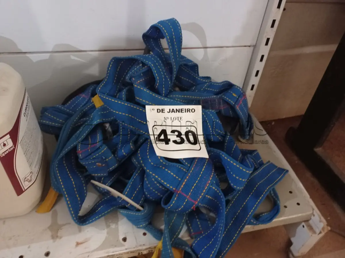 LOTE 430 - 05 CINTOS DE SEGURANÇA NO TRABALHO. (NO ESTADO) ATENÇÃO! FAZER A VISITAÇÃO ANTES DE ARREMATAR, NÃO SABEMOS SE FUNCIONA. LEILÃO NÃO TEM GARANTIA E NEM DEVOLUÇÃO, SUJEITO A POSSÍVEIS AVARIAS VISÍVEIS/OCULTAS E/OU AUSÊNCIA DE COMPONENTES.