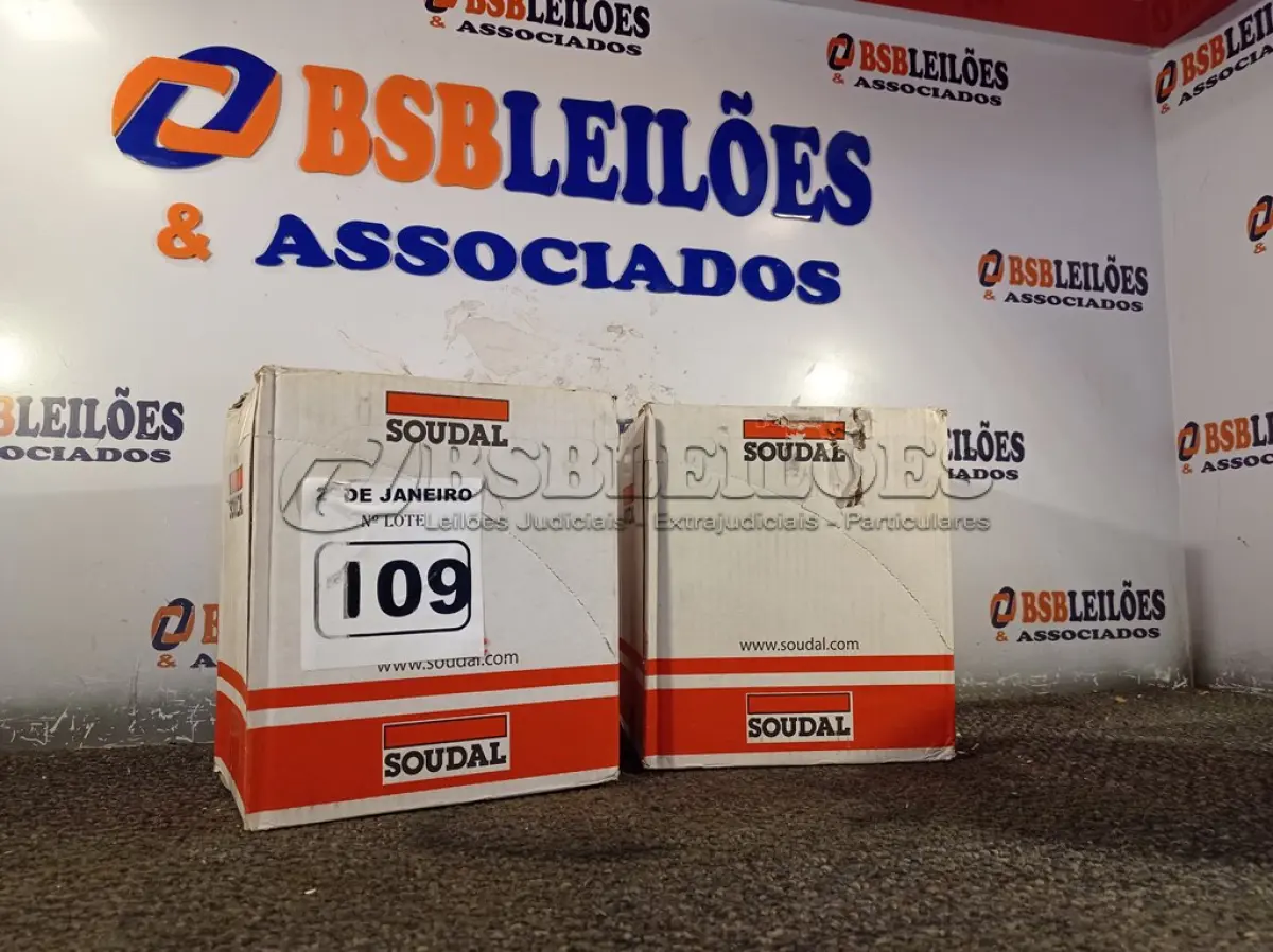LOTE 109 - 02 CAIXAS DE SILICONE NEUTRO CONSTRUÇÃO COM 12 UNIDADES CADA MARCA SOUDAL. (NO ESTADO) ATENÇÃO! FAZER A VISITAÇÃO ANTES DE ARREMATAR, NÃO SABEMOS SE FUNCIONA. LEILÃO NÃO TEM GARANTIA E NEM DEVOLUÇÃO, SUJEITO A POSSÍVEIS AVARIAS VISÍVEIS/OCULTAS E/OU AUSÊNCIA DE COMPONENTES.