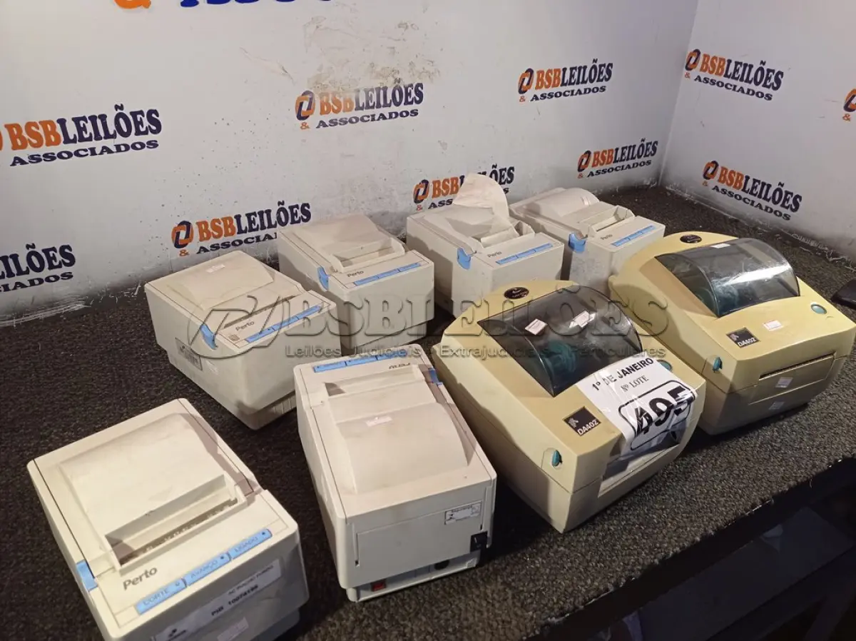 LOTE 495 - 07 IMPRESSORAS DE CUPOM MARCAS E MODELOS DIVERSOS. (NO ESTADO) ATENÇÃO! FAZER A VISITAÇÃO ANTES DE ARREMATAR, NÃO SABEMOS SE FUNCIONA. LEILÃO NÃO TEM GARANTIA E NEM DEVOLUÇÃO, SUJEITO A POSSÍVEIS AVARIAS VISÍVEIS/OCULTAS E/OU AUSÊNCIA DE COMPONENTES.