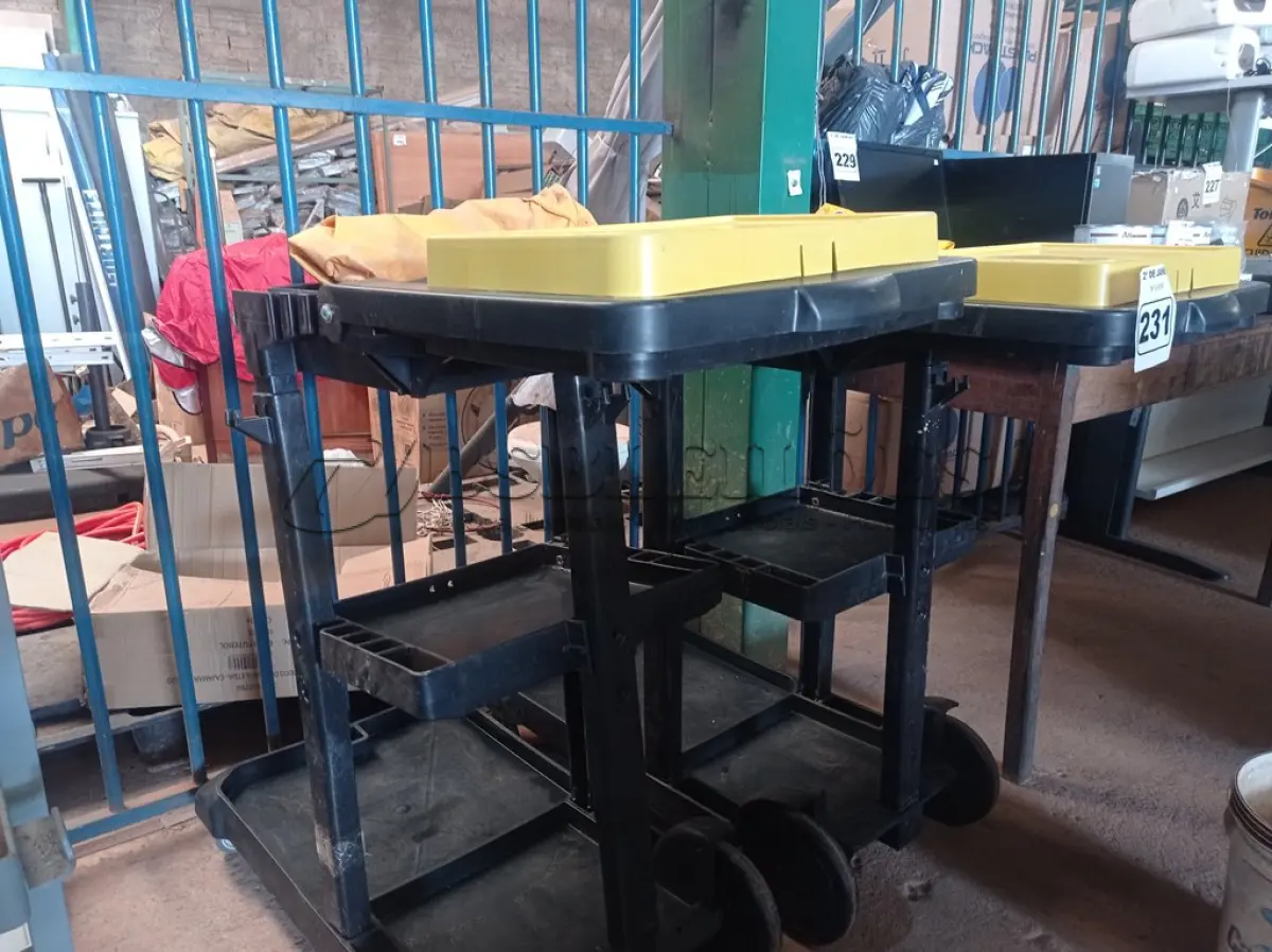 LOTE 231 - 02 CARRINHOS PARA LIMPEZA INDUSTRIAL INCOMPLETOS. (NO ESTADO) ATENÇÃO! FAZER A VISITAÇÃO ANTES DE ARREMATAR, NÃO SABEMOS SE FUNCIONA. LEILÃO NÃO TEM GARANTIA E NEM DEVOLUÇÃO, SUJEITO A POSSÍVEIS AVARIAS VISÍVEIS/OCULTAS E/OU AUSÊNCIA DE COMPONENTES.