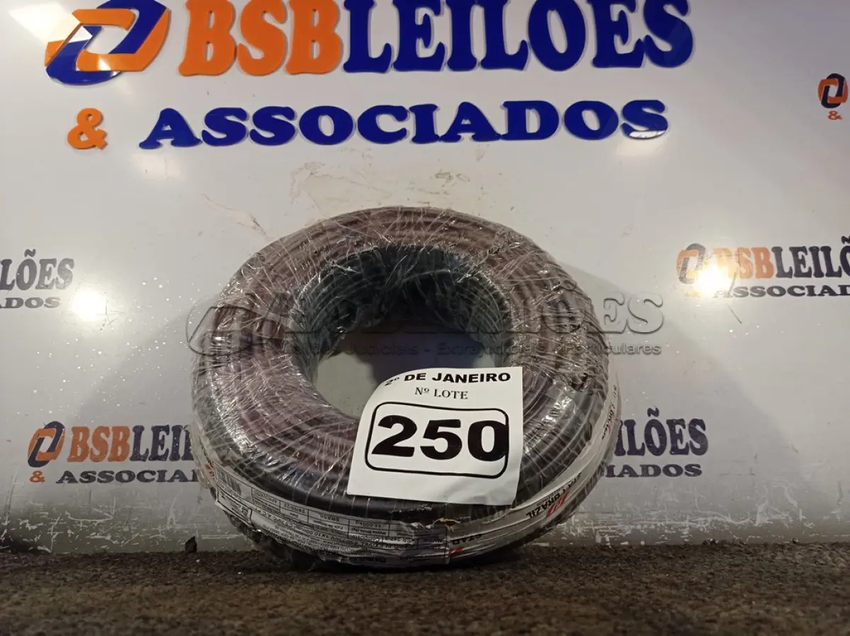 LOTE 250 - 01 ROLO DE CABO FLEXÍVEL 100M 1X10MM NA COR PRETA(NOVO). (NO ESTADO) ATENÇÃO! FAZER A VISITAÇÃO ANTES DE ARREMATAR, NÃO SABEMOS SE FUNCIONA. LEILÃO NÃO TEM GARANTIA E NEM DEVOLUÇÃO, SUJEITO A POSSÍVEIS AVARIAS VISÍVEIS/OCULTAS E/OU AUSÊNCIA DE COMPONENTES.