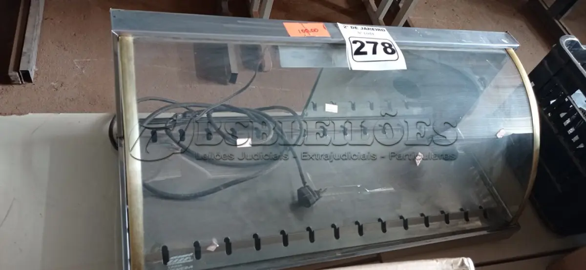 LOTE 278 - 01 ESTUFA ELÉTRICA PARA SALGADOS. (NO ESTADO) ATENÇÃO! FAZER A VISITAÇÃO ANTES DE ARREMATAR, NÃO SABEMOS SE FUNCIONA. LEILÃO NÃO TEM GARANTIA E NEM DEVOLUÇÃO, SUJEITO A POSSÍVEIS AVARIAS VISÍVEIS/OCULTAS E/OU AUSÊNCIA DE COMPONENTES.