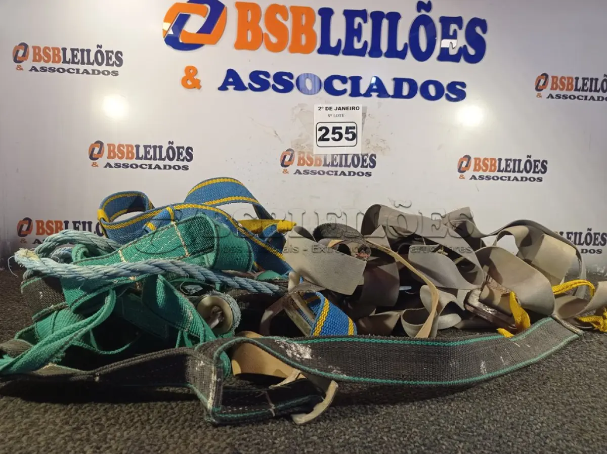 LOTE 255 - 05 CINTOS DE SEGURANÇA. (NO ESTADO) ATENÇÃO! FAZER A VISITAÇÃO ANTES DE ARREMATAR, NÃO SABEMOS SE FUNCIONA. LEILÃO NÃO TEM GARANTIA E NEM DEVOLUÇÃO, SUJEITO A POSSÍVEIS AVARIAS VISÍVEIS/OCULTAS E/OU AUSÊNCIA DE COMPONENTES.