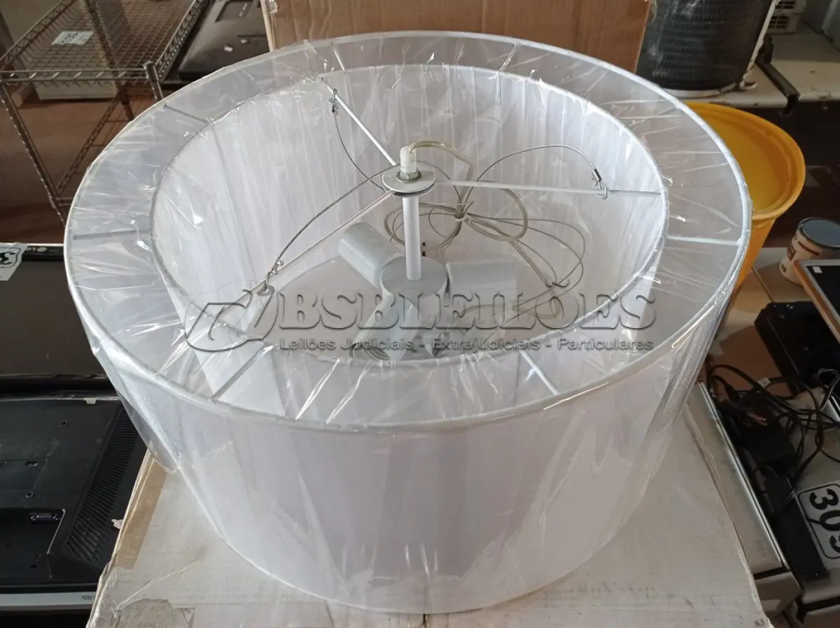 LOTE 314 - 01 LUMINÁRIA DE TETO NA COR BRANCA. (NO ESTADO) ATENÇÃO! FAZER A VISITAÇÃO ANTES DE ARREMATAR, NÃO SABEMOS SE FUNCIONA. LEILÃO NÃO TEM GARANTIA E NEM DEVOLUÇÃO, SUJEITO A POSSÍVEIS AVARIAS VISÍVEIS/OCULTAS E/OU AUSÊNCIA DE COMPONENTES.