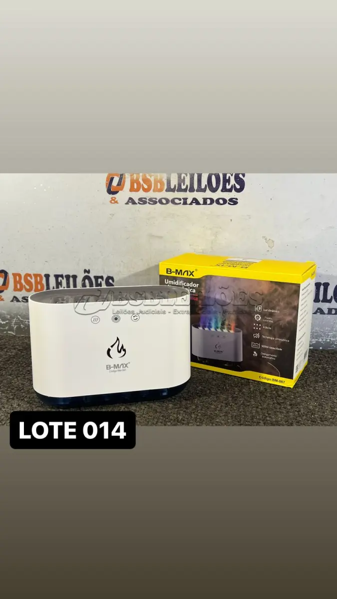 LOTE 014 - 01 UMIDIFICADOR DE AR E AROMATIZADOR COM LED MULTICORES( NOVO ) ( NO ESTADO )