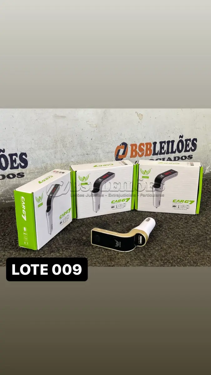 LOTE 009 - 03 CARREGADORES VEICULARES FASTCHARGERS COM USB E BLUETOOTH( NOVO ) ( NO ESTADO )