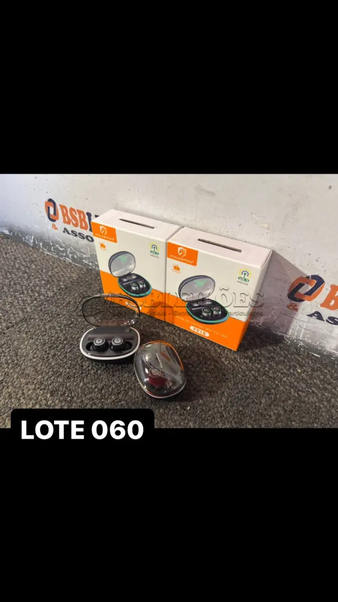 LOTE 060 - 02 FONES DE OUVIDO BLUETOOTH ( NOVO ) ( NO ESTADO )