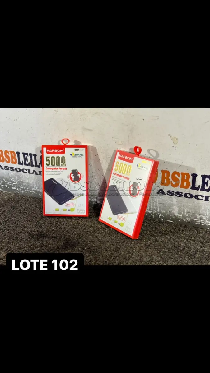 LOTE 102 - 02 POWERBANKS DE 5.000MAH  PORTATEIS ( NOVO ) ( NO ESTADO )