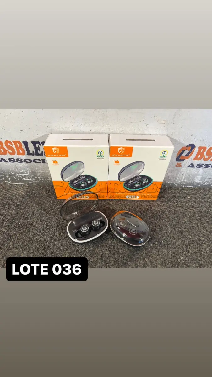 LOTE 036 - 02 FONES DE OUVIDO BLUETOOTH( NOVO ) ( NO ESTADO )