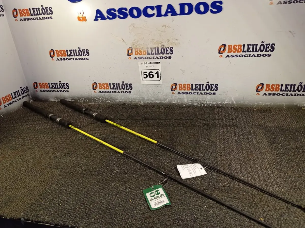 LOTE 561 - 02 VARAS DE PESCA MARURIFISHING. ATENÇÃO! FAZER A VISITAÇÃO ANTES DE ARREMATAR, NÃO SABEMOS SE FUNCIONA. LEILÃO NÃO TEM GARANTIA E NEM DEVOLUÇÃO, SUJEITO A POSSÍVEIS AVARIAS VISÍVEIS/OCULTAS E/OU AUSÊNCIA DE COMPONENTES.